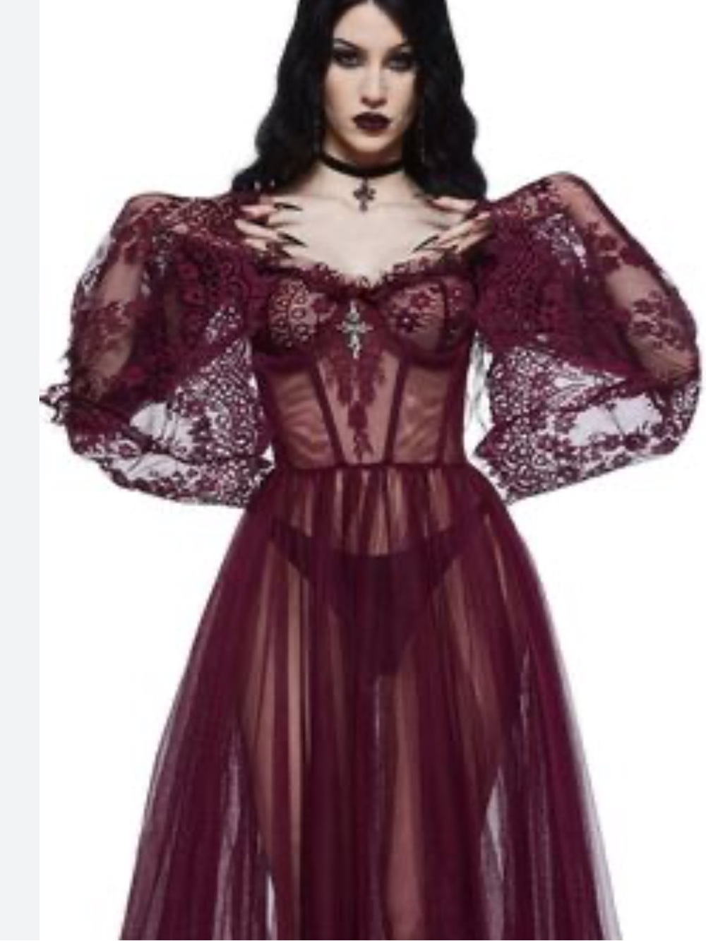 Widow "Dance with Death" gothic maxi dress from Dolls Kill - Picture 9 of 10